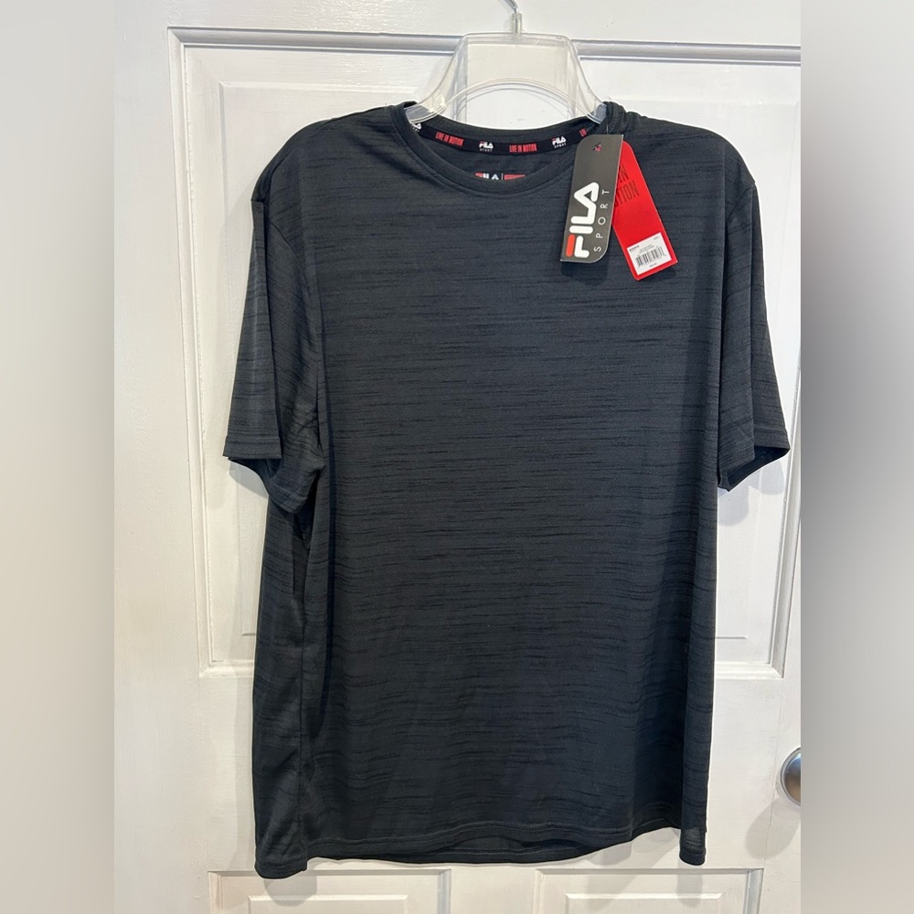 Men’s FILA gray moisture wicking t-shirt. NWT size Large